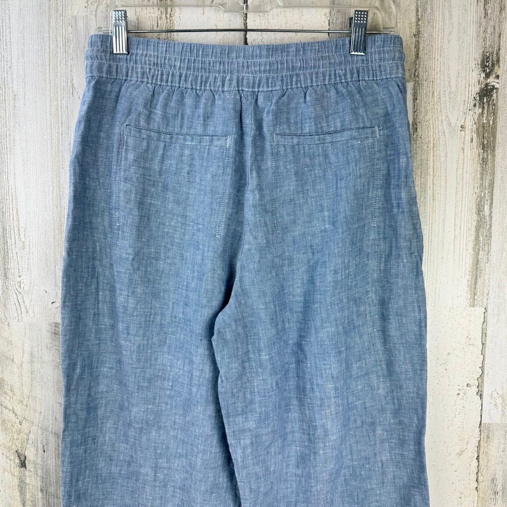 Athleta Retreat Linen Wide Leg Pant 4 Chambray Blue - Picture 8 of 12